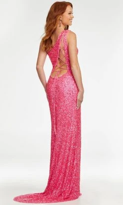 Ashley Lauren - 11144 Asymmetrical Lace Up Back Gown