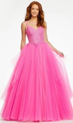 Ashley Lauren - 11146 Embroidered V-Neck Tulle Ballgown