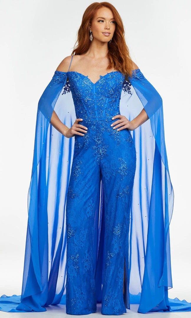 Ashley Lauren - 11150 Off Shoulder Embroidered Jumpsuit 3 Ashley Lauren - 11150 Off Shoulder Embroidered Jumpsuit