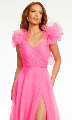 Ashley Lauren - 11166 Ruffled V-Neck A-Line Gown