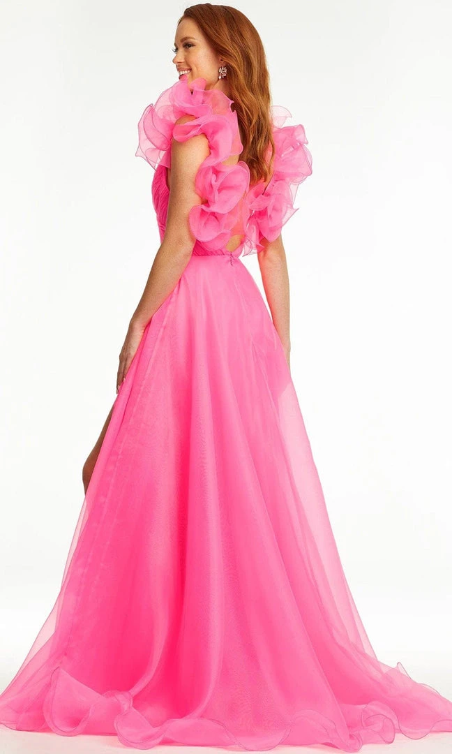 Ashley Lauren - 11166 Ruffled V-Neck A-Line Gown 5 Ashley Lauren - 11166 Ruffled V-Neck A-Line Gown