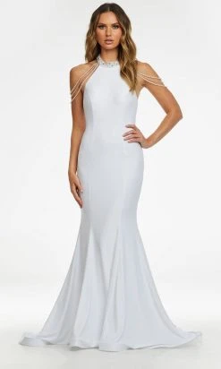 Ashley Lauren - 11170 Beaded High Halter Mermaid Gown
