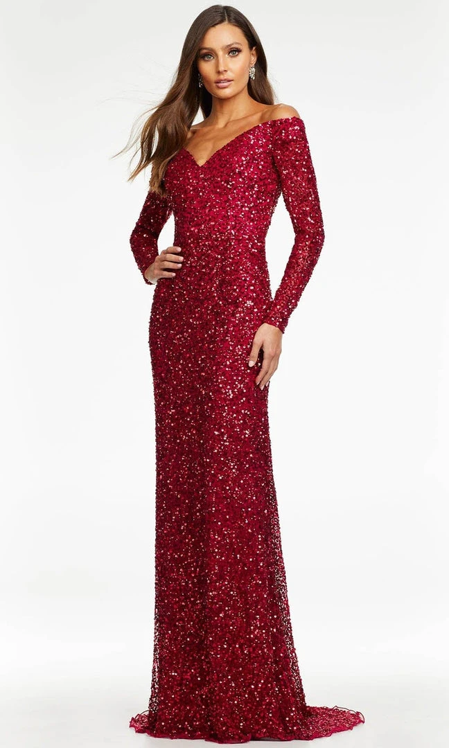 Ashley Lauren - 11176 Long Sleeve Sequin Gown 9 Ashley Lauren - 11176 Long Sleeve Sequin Gown