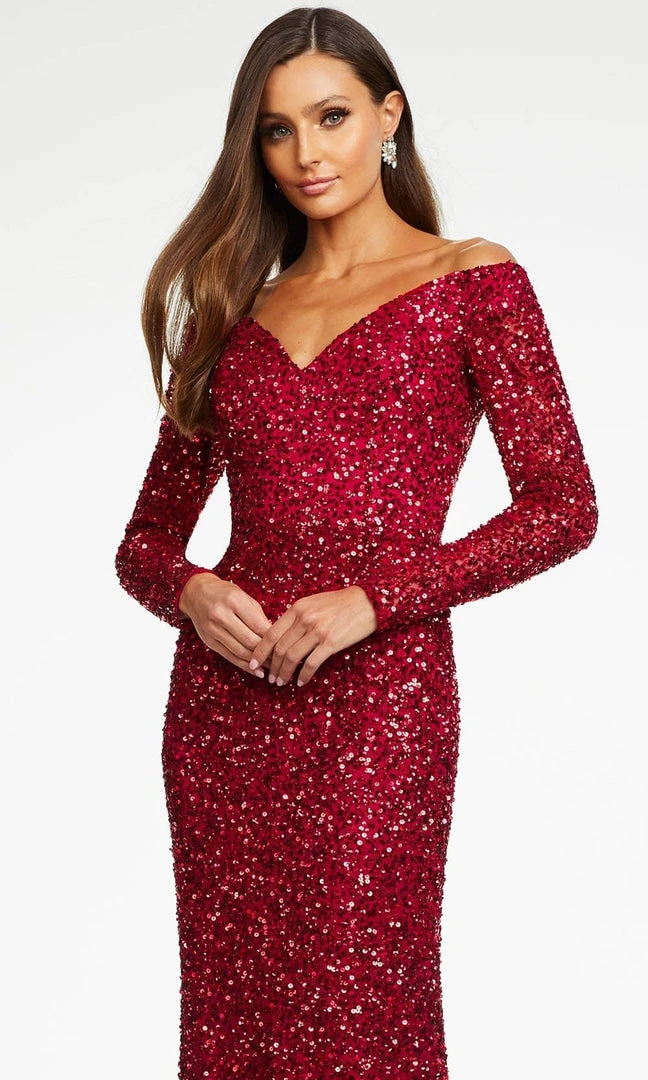 Ashley Lauren - 11176 Long Sleeve Sequin Gown 11 Ashley Lauren - 11176 Long Sleeve Sequin Gown