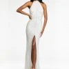Ashley Lauren - 11177 Beaded Halter Gown With Slit