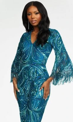 Ashley Lauren - 11181 Bell Sleeve Beaded Jumpsuit 13 Ashley Lauren - 11181 Bell Sleeve Beaded Jumpsuit