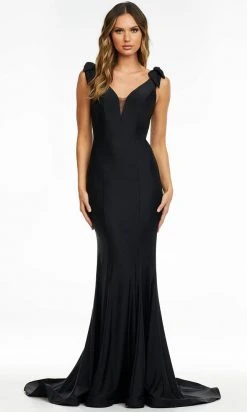 Ashley Lauren - 11183 Bead-Draped Back Gown