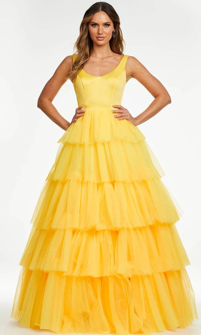 Ashley Lauren - 11187 Sleeveless Tiered Tulle Gown 14 Ashley Lauren - 11187 Sleeveless Tiered Tulle Gown