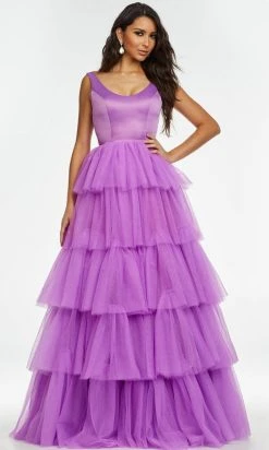 Ashley Lauren - 11187 Sleeveless Tiered Tulle Gown 24 Ashley Lauren - 11187 Sleeveless Tiered Tulle Gown