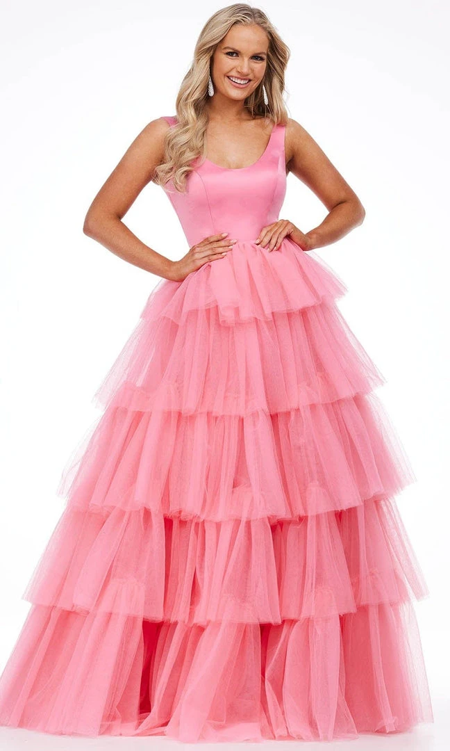 Ashley Lauren - 11187 Sleeveless Tiered Tulle Gown 3 Ashley Lauren - 11187 Sleeveless Tiered Tulle Gown