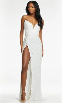 Ashley Lauren - 11188 Beaded High Slit Gown