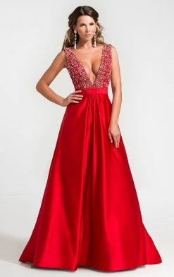 Ashley Lauren - 1121 Beaded V-Neck Ball Gown