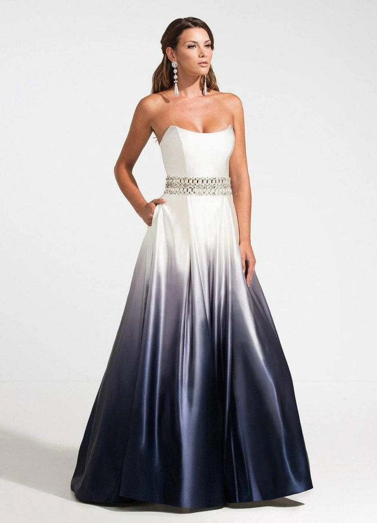 Ashley Lauren - 1129 Strapless Ombre Evening Gown 3 Ashley Lauren - 1129 Strapless Ombre Evening Gown
