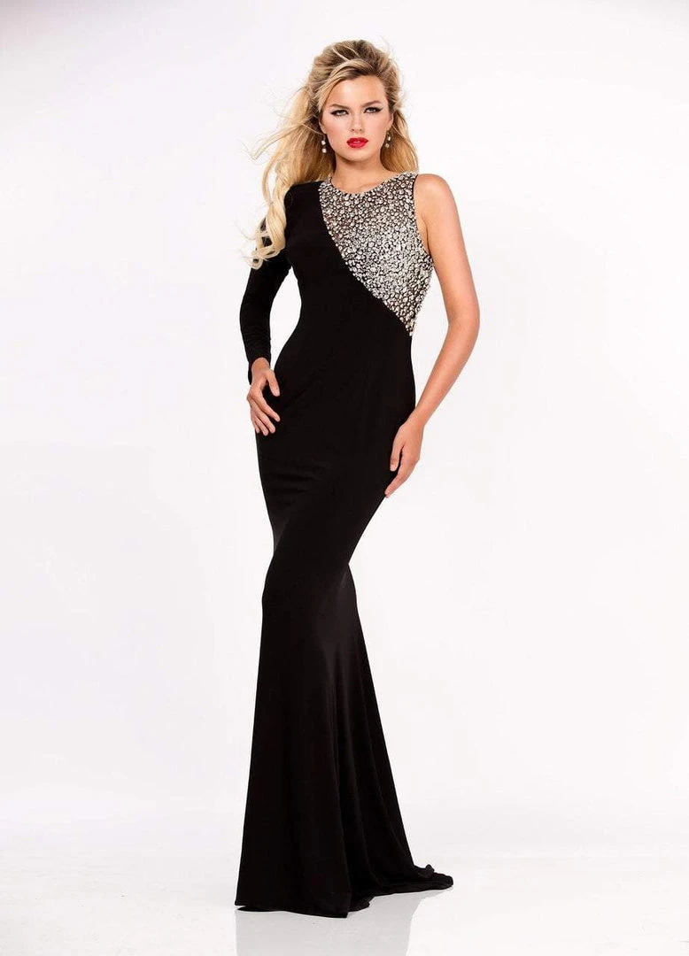 Ashley Lauren - 1153 One Sleeve Beaded Evening Dress 3 Ashley Lauren - 1153 One Sleeve Beaded Evening Dress