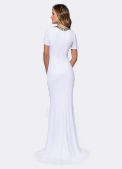 Ashley Lauren - 1187 Short Sleeve Jersey Evening Dress