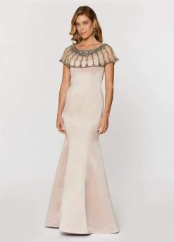 Ashley Lauren - 1201 Trumpet Evening Dress With Pewter Accents