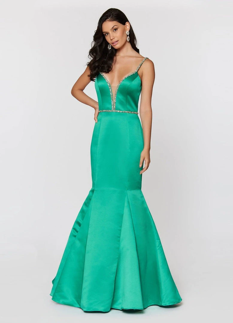 Ashley Lauren - 1202 Beaded Spaghetti Strap Evening Dress 3 Ashley Lauren - 1202 Beaded Spaghetti Strap Evening Dress
