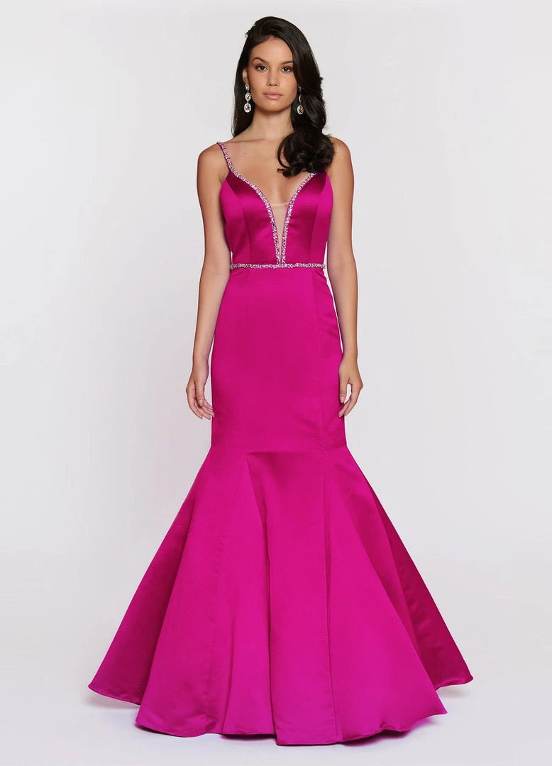 Ashley Lauren - 1202 Beaded Spaghetti Strap Evening Dress 4 Ashley Lauren - 1202 Beaded Spaghetti Strap Evening Dress