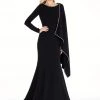 Ashley Lauren - 1281 Crepe Long Sleeves Evening Dress