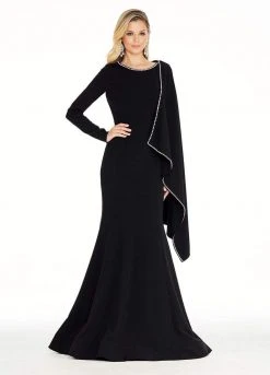 Ashley Lauren - 1281 Crepe Long Sleeves Evening Dress