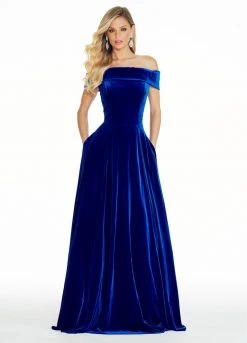 Ashley Lauren - 1301 Off The Shoulder Velvet Ball Gown 12 Ashley Lauren - 1301 Off The Shoulder Velvet Ball Gown