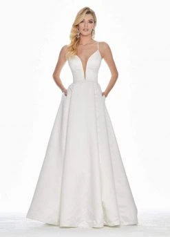 Ashley Lauren - 1384 Illusion Plunging V Neck Satin Gown 13 Ashley Lauren - 1384 Illusion Plunging V Neck Satin Gown