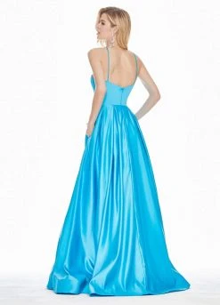 Ashley Lauren - 1385 Halter Satin A-line Dress