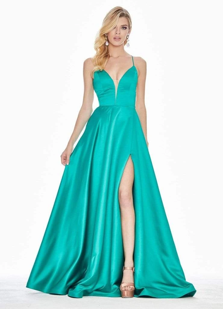 Ashley Lauren - 1390 Lace Up Open Back Satin Evening Dress 3 Ashley Lauren - 1390 Lace Up Open Back Satin Evening Dress