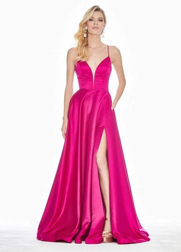 Ashley Lauren - 1390 Lace Up Open Back Satin Evening Dress 5 Ashley Lauren - 1390 Lace Up Open Back Satin Evening Dress