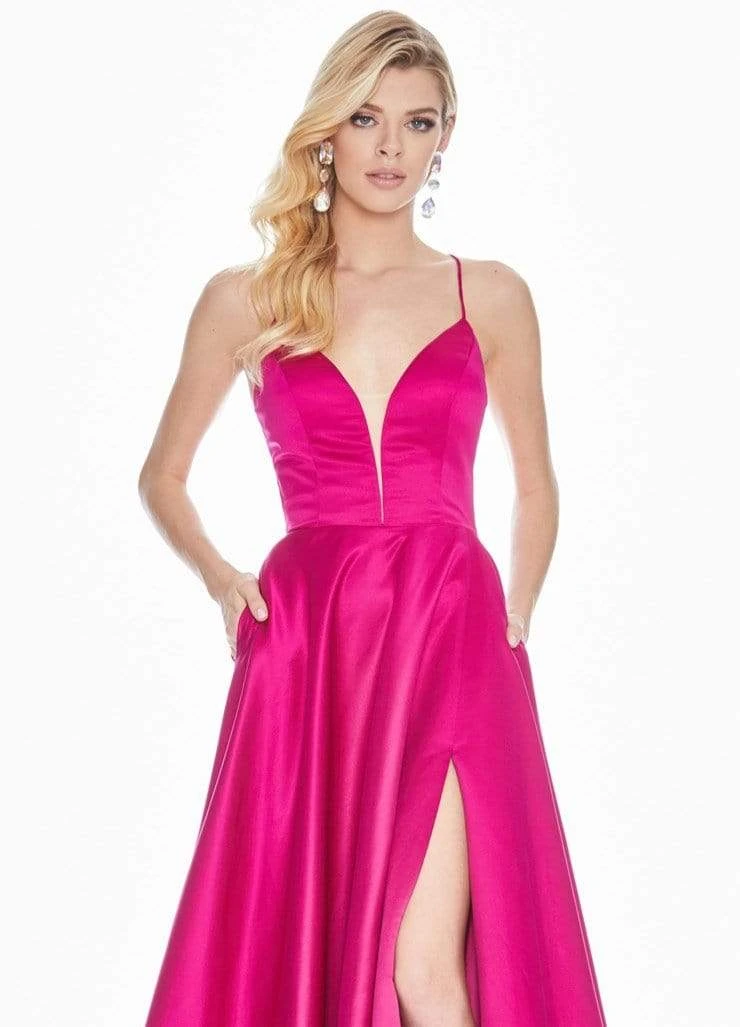 Ashley Lauren - 1390 Lace Up Open Back Satin Evening Dress 7 Ashley Lauren - 1390 Lace Up Open Back Satin Evening Dress