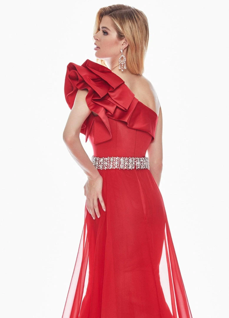 Ashley Lauren - 1398 Ruffle Accented Asymmetrical Overskirt Gown 7 Ashley Lauren - 1398 Ruffle Accented Asymmetrical Overskirt Gown