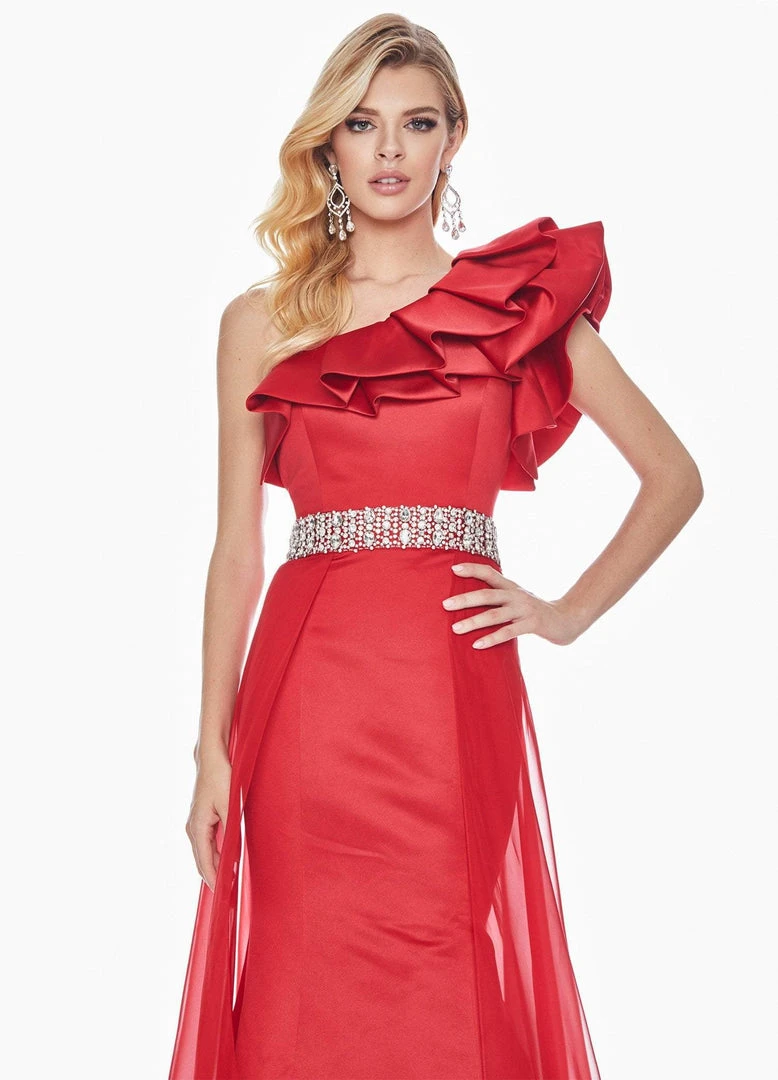 Ashley Lauren - 1398 Ruffle Accented Asymmetrical Overskirt Gown 5 Ashley Lauren - 1398 Ruffle Accented Asymmetrical Overskirt Gown