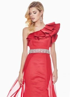 Ashley Lauren - 1398 Ruffle Accented Asymmetrical Overskirt Gown 10 Ashley Lauren - 1398 Ruffle Accented Asymmetrical Overskirt Gown