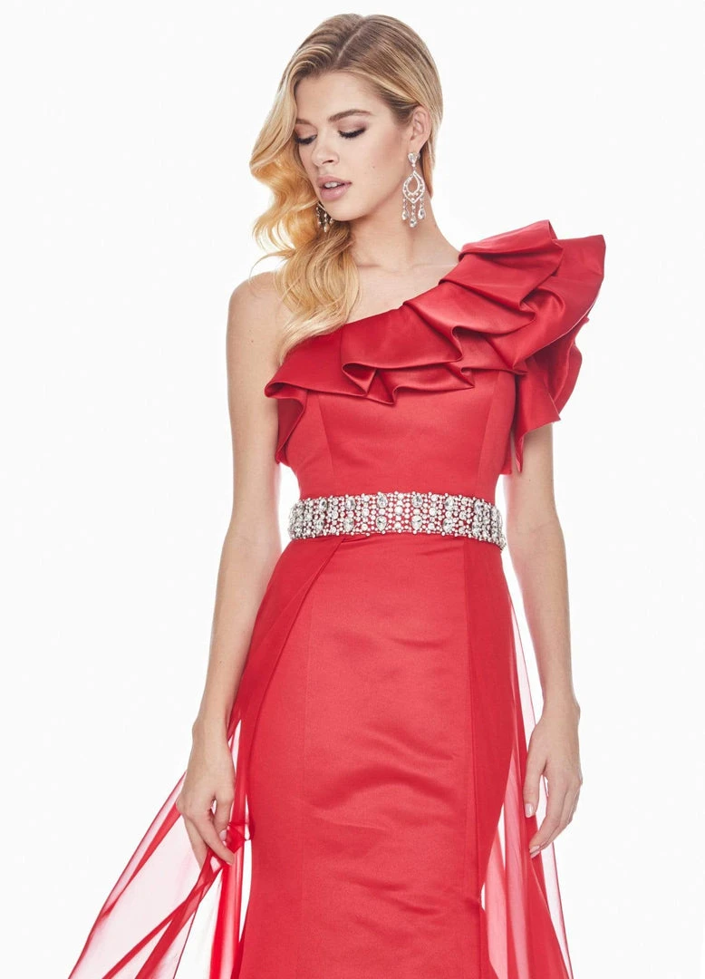 Ashley Lauren - 1398 Ruffle Accented Asymmetrical Overskirt Gown 6 Ashley Lauren - 1398 Ruffle Accented Asymmetrical Overskirt Gown