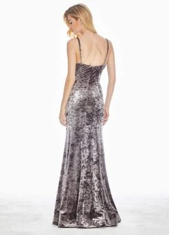 Ashley Lauren - 1400 Sleeveless Scoop Neck Crushed Velvet Long Dress 13 Ashley Lauren - 1400 Sleeveless Scoop Neck Crushed Velvet Long Dress