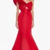 Ashley Lauren - 1401 One Shoulder Ruffle Satin Mermaid Dress