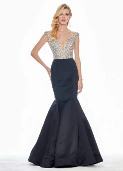 Ashley Lauren - 1407 Jewel Encrusted Off Shoulder Mermaid Gown