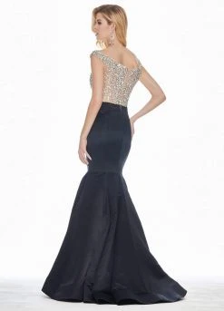 Ashley Lauren - 1407 Jewel Encrusted Off Shoulder Mermaid Gown
