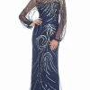 Ashley Lauren - 1423 Sequined Illusion Evening Dress 1 Ashley Lauren - 1423 Sequined Illusion Evening Dress