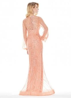 Ashley Lauren - 1423 Sequined Illusion Evening Dress 11 Ashley Lauren - 1423 Sequined Illusion Evening Dress