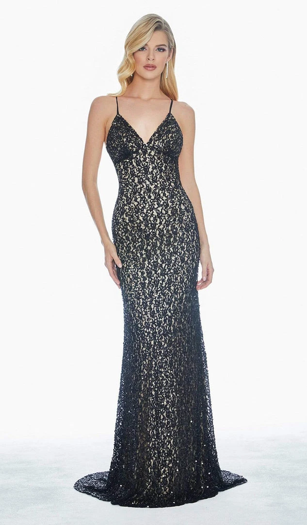 Ashley Lauren - 1430 Sequined Lace Long Sheath Gown 3 Ashley Lauren - 1430 Sequined Lace Long Sheath Gown