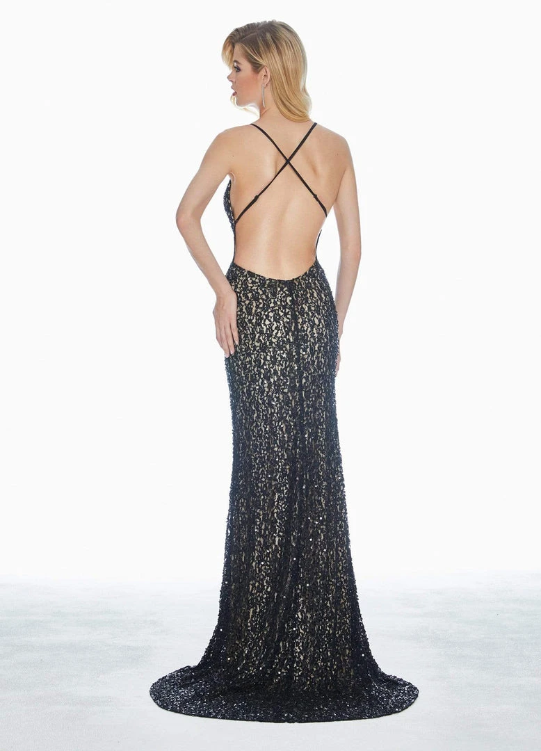 Ashley Lauren - 1430 Sequined Lace Long Sheath Gown 5 Ashley Lauren - 1430 Sequined Lace Long Sheath Gown