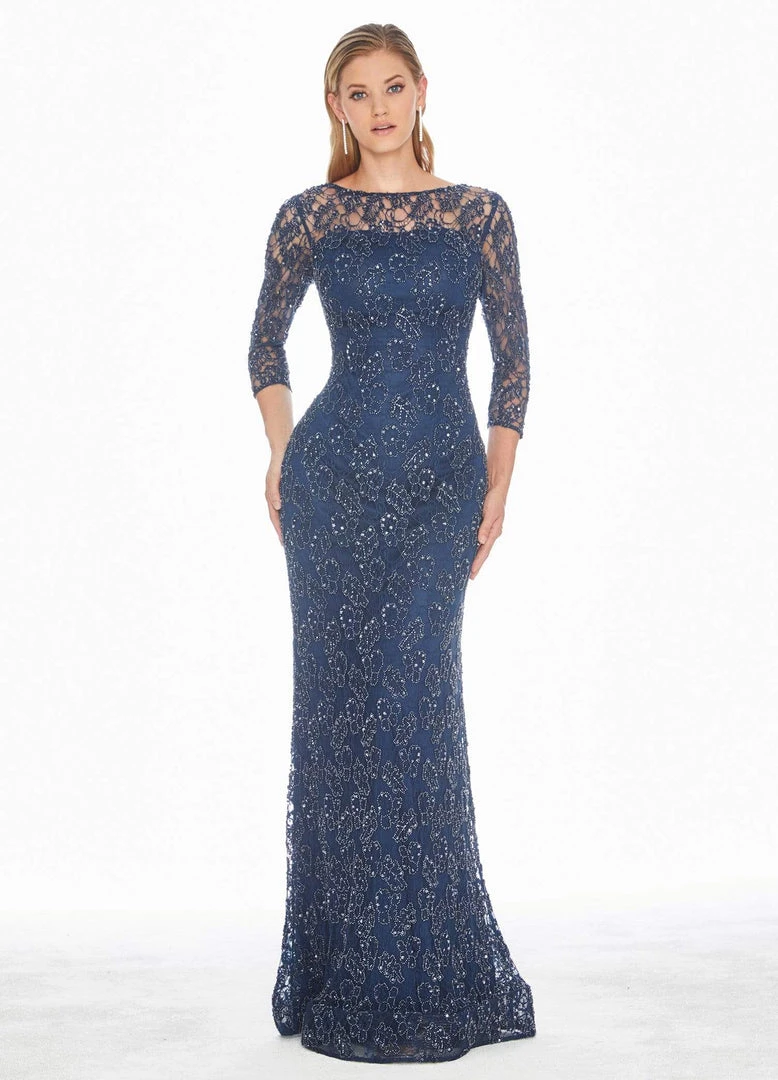 Ashley Lauren - 1433 Sequin Embellished Stretch Lace Dress 3 Ashley Lauren - 1433 Sequin Embellished Stretch Lace Dress