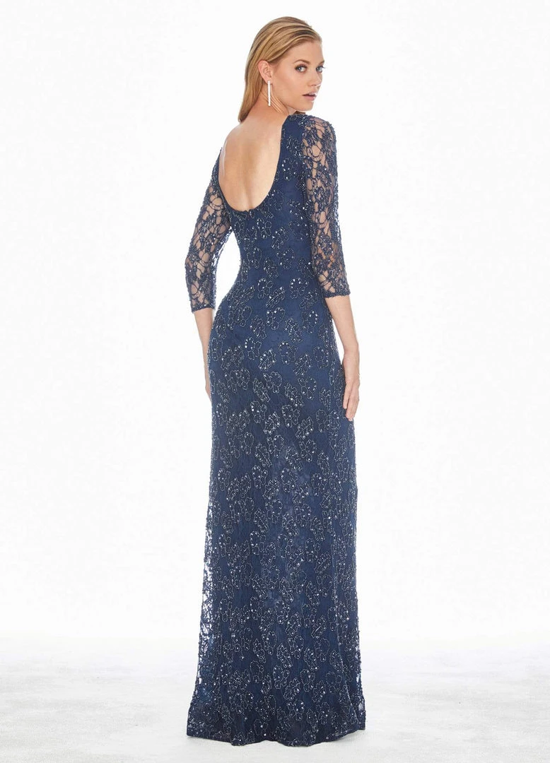 Ashley Lauren - 1433 Sequin Embellished Stretch Lace Dress 4 Ashley Lauren - 1433 Sequin Embellished Stretch Lace Dress