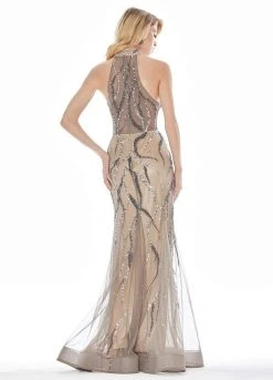 Ashley Lauren - 1437 Sequin Embellished High Halter Dress 10 Ashley Lauren - 1437 Sequin Embellished High Halter Dress