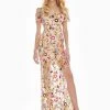 Ashley Lauren - 1442 Floral Sequined Dress With Slit