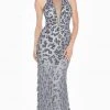 Ashley Lauren - 1447 Bedazzled Halter Fitted Dress With Train 2 Ashley Lauren - 1447 Bedazzled Halter Fitted Dress With Train