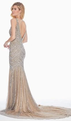 Ashley Lauren - 1455 Embellished Scoop Trumpet Dress With Train