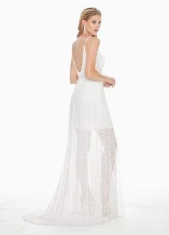 Ashley Lauren - 1459 Sparkly Beads And Sequins Sheer Evening Dress