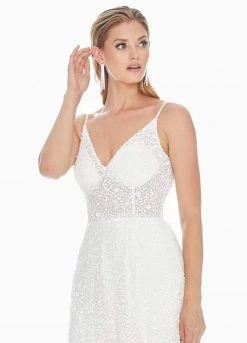 Ashley Lauren - 1459 Sparkly Beads And Sequins Sheer Evening Dress